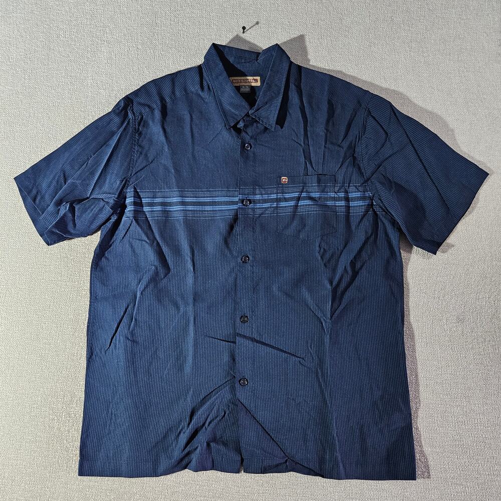 Vintage Quiksilver Blue Polo Shirt Mens XL Y2K Surf Skate Short Sleeve